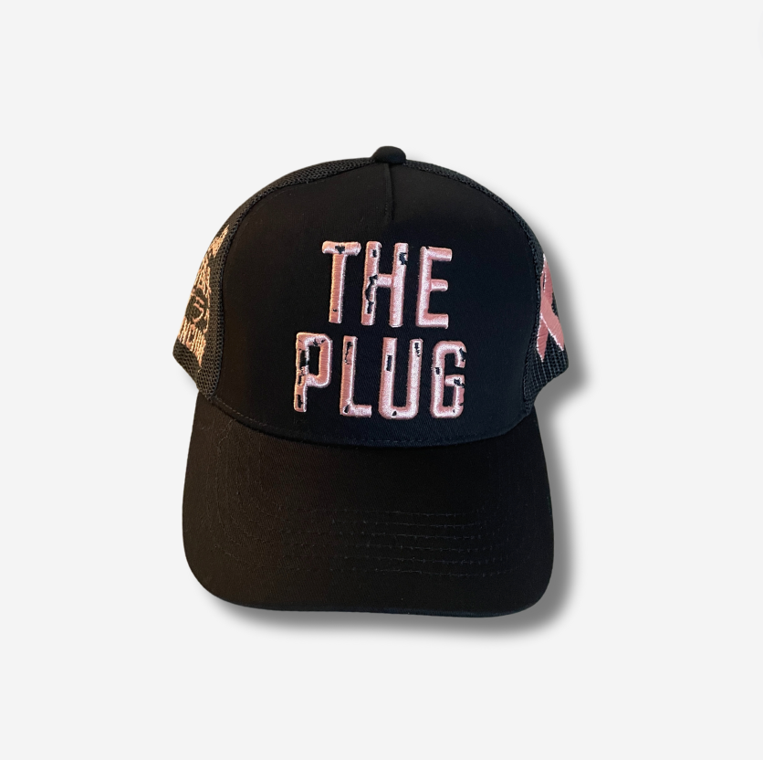 The Plug Trucker - Navy Blue/Pink (Breast Cancer Awareness )