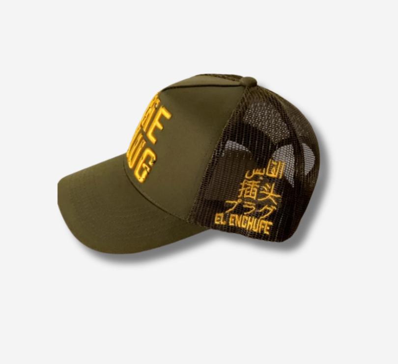 The Plug Trucker - Forest Green/ Gold